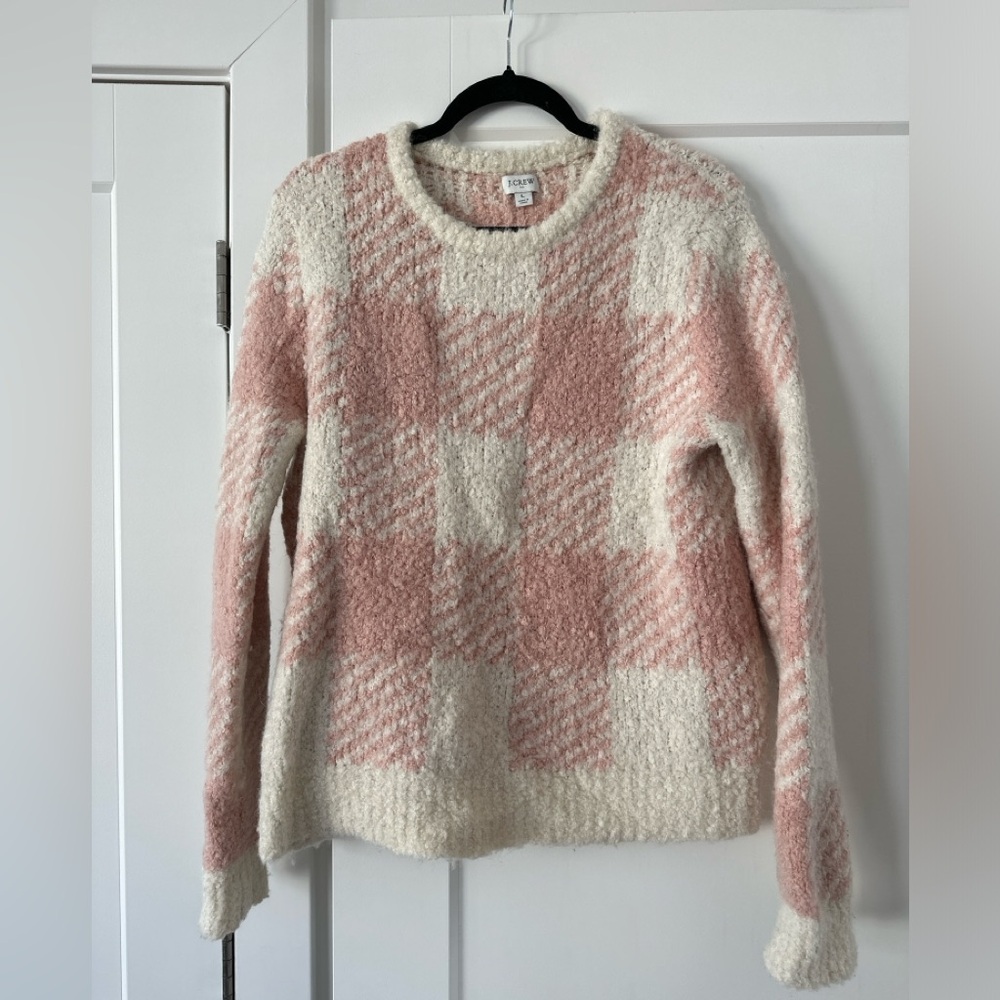 J.Crew Pink and White Sweater